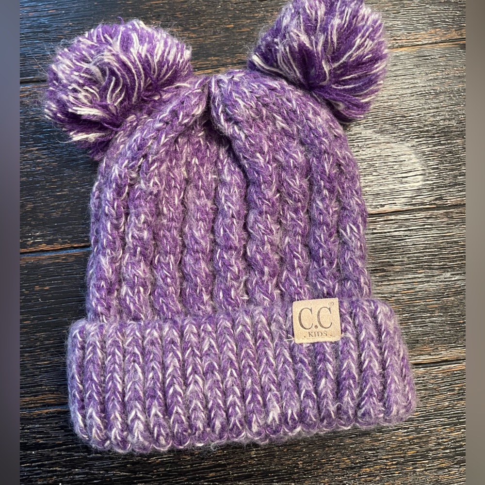 CC kids double Pom Pom winter hat
